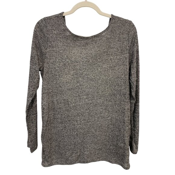 H&M Divided Tie Knot Pullover Sweater Women M Gray Polyester Blend Cozy Knit NEW - Picture 2 of 6